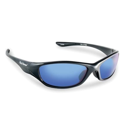 FLYING FISHERMAN Flying Fisherman 7735BS Cabo Polarized Sunglasses; Black Frames With Smoke-Blue Mirror Lenses 7735BS